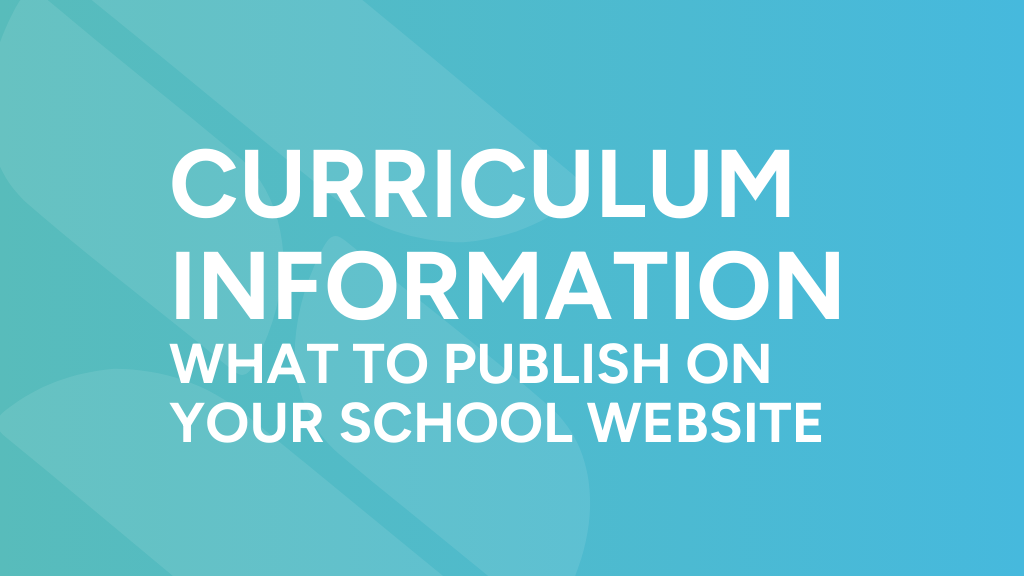 curriculum information on school website