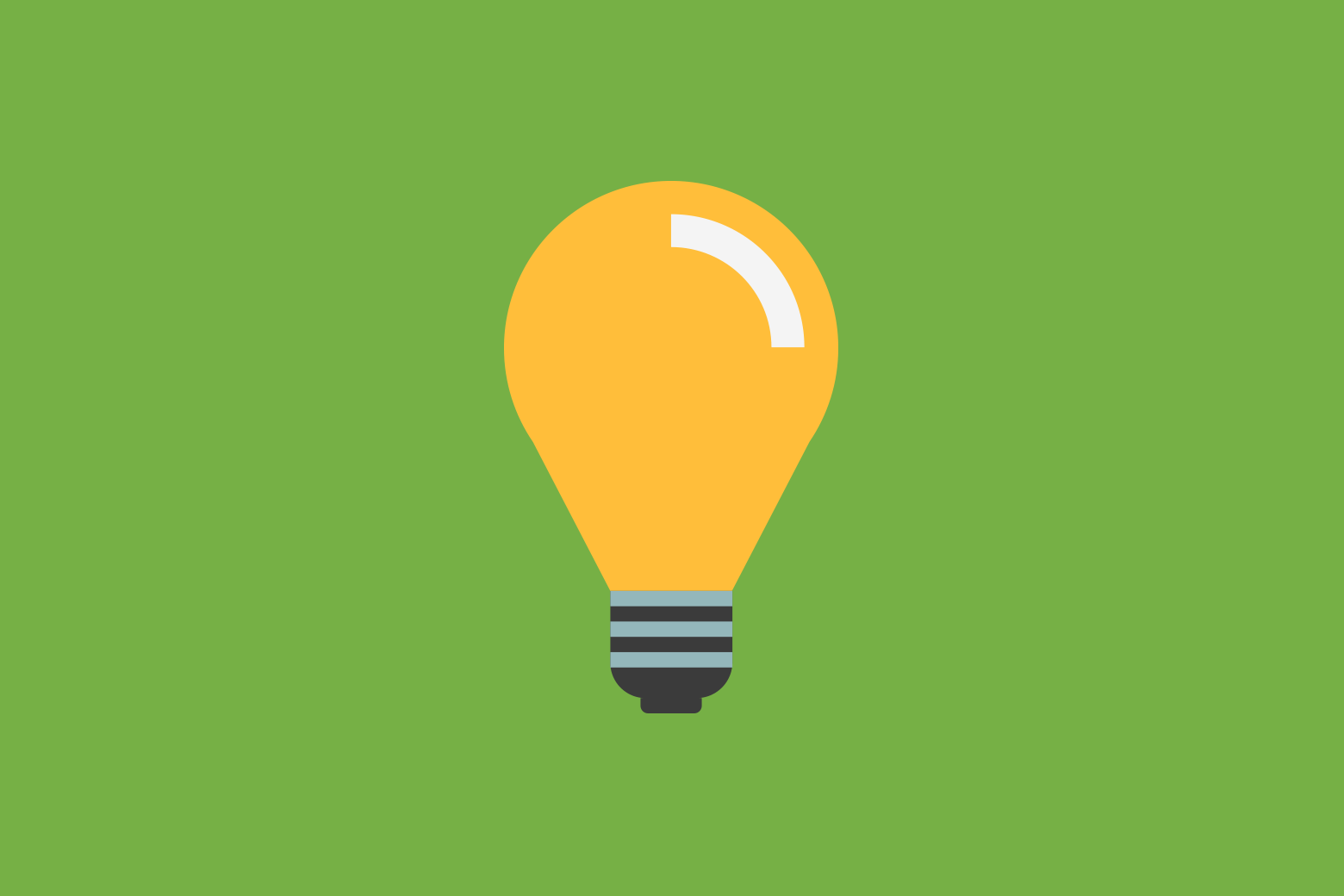 Light bulb with green background